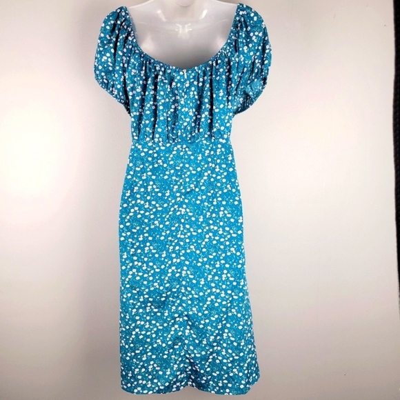 NWT Shein Size 1X Floral Puff Sleeve Dress - Picture 5 of 8